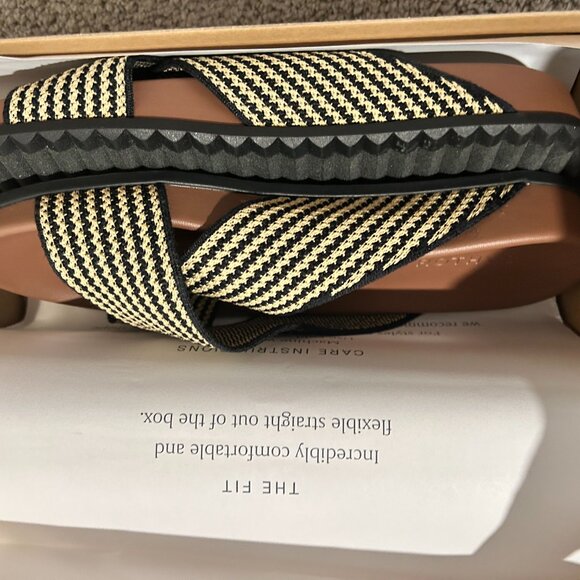 Rothy's The Weekend Slide - Toffee Stripe Size 9.5 - Picture 5 of 5